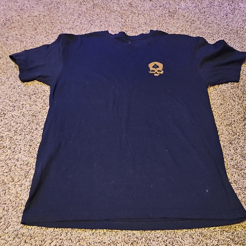 Dark Blue Men's T-Shirt with Skull Design